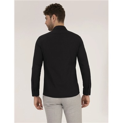 Siyah Slim Fit Oxford Gömlek