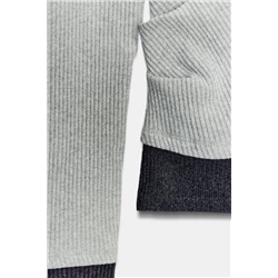 DRAPED MOCK LAYER T-SHIRT