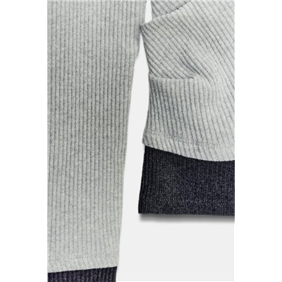 DRAPED MOCK LAYER T-SHIRT