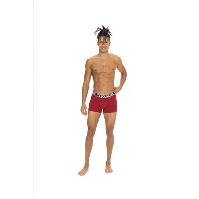 U.S. Polo Assn. Erkek Bordo - Siyah - Antrasit Melanj 3'lü Boxer