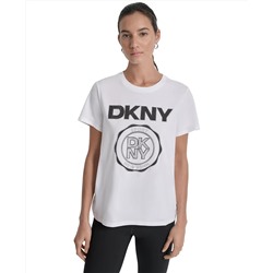 DKNY Sport Women's Medallion Logo Crewneck T-Shirt