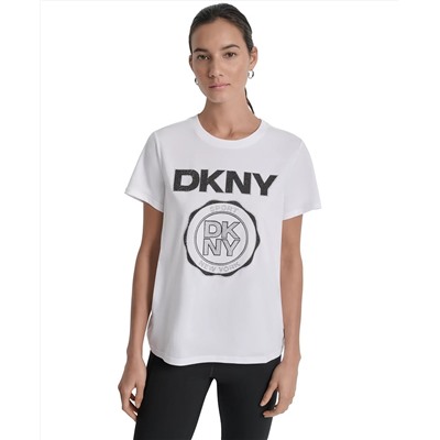 DKNY Sport Women's Medallion Logo Crewneck T-Shirt