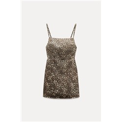 TRF SHORT DENIM ANIMAL PRINT DRESS