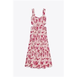 PRINTED MIDI CUT-OUT DRESS