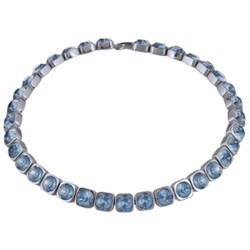 Колье Теннис (кристаллы SW байкальский лед 8мм; покрытие родий) 37-40см, Есть комплект