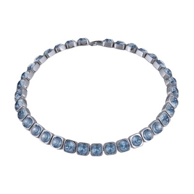 Колье Теннис (кристаллы SW байкальский лед 8мм; покрытие родий) 37-40см, Есть комплект