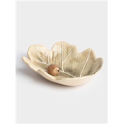 Блюдо, 20х17 см, керамика, зеленое, Еж на листе, Autumn forest