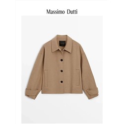 Роскошное высококачественное двухстороннее свободное повседневное шерстяное пальто  МАССИМО Д