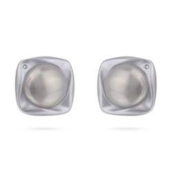 Серьги (жемчуг серо-голубой; покрытие родий), Есть комплект