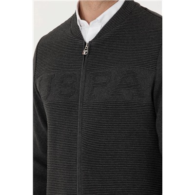 Erkek Antrasit Melanj Triko Hırka