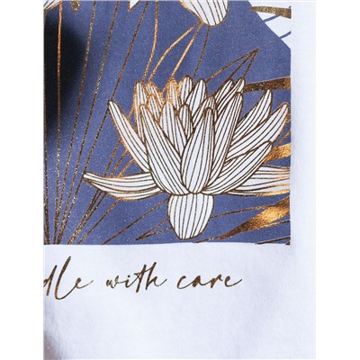 Свободная футболка с принтом из премиального хлопка с эластаном