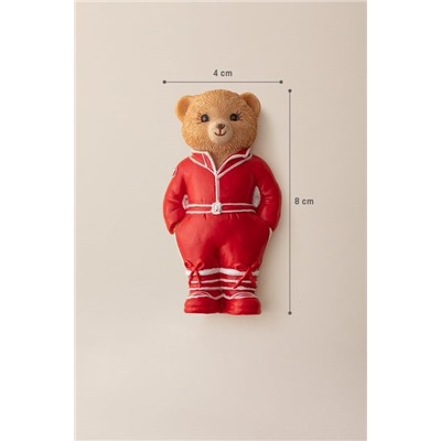Jolie Bear Magnet - Kırmızı - 4x8 cm