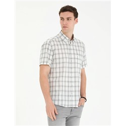 Gri Regular Fit Kısa Kollu Gömlek