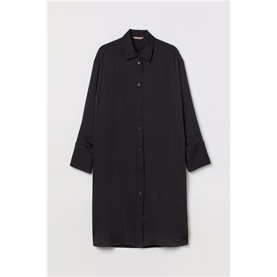 H&M+ Oversized Blusenkleid Schwarz