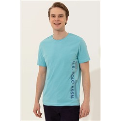 Erkek Turkuaz Bisiklet Yaka Tişört