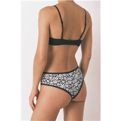 Braga ancha brasileña microfibrafibra estampada negro