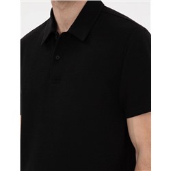 Siyah Slim Fit Polo Yaka Tişört