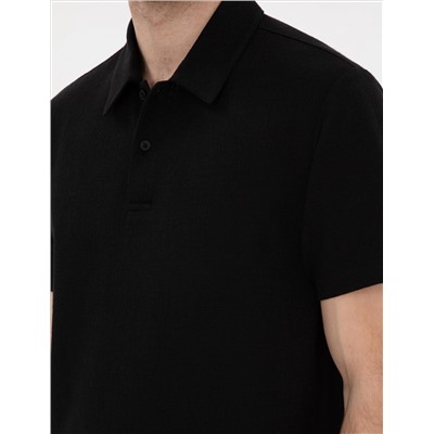 Siyah Slim Fit Polo Yaka Tişört