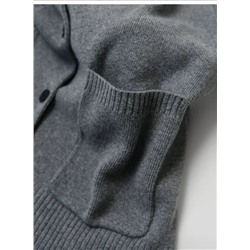 Женский шерстяной кардиган с эффектом многослойности (съёмные манжеты и воротник с застёжкой планкой рубашки)  МО*КО