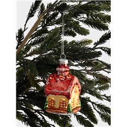 Игрушка елочная, 5х8 см, стекло, Домик, New year