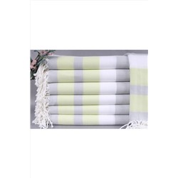 Kayra Export, Peştemal Gri-fıstık Yeşili 100x180 Cm Pamuk Peştemal