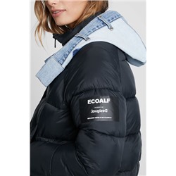 Chaqueta corta acolchada doble capucha