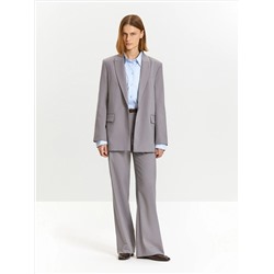 Брюки прямого кроя с защипами из костюмной шерсти, D189/peter