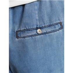 Брюки-палаццо с поясом на резинке из джинсового лиоцелла