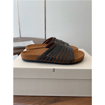 Стильные женские шлепки с цепочками БРУНЕЛЛ*О КУЦИНЕЛЛ*И