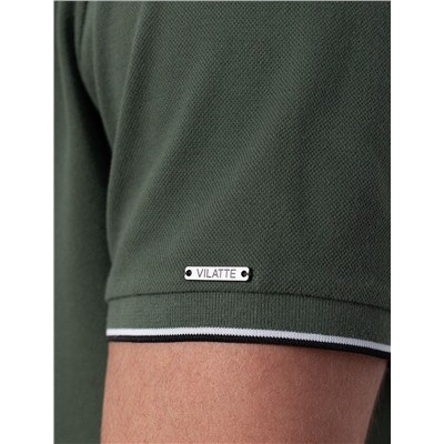 Футболка с V-вырезом из премиального хлопка с эластаном