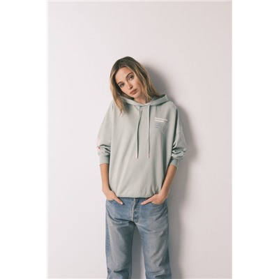 Sudadera capucha felpa algodón verde