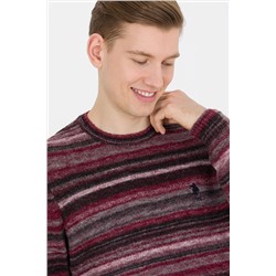 Erkek Vişne Bisiklet Yaka Triko Kazak