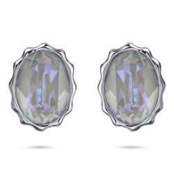 Пусеты Сияние (кристаллы SW серо-синие; покрытие родий), Есть комплект