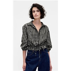 Plaid Tie-Waist Top