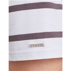 Базовая футболка в полоску полуприлегающая из премиального хлопка с эластаном