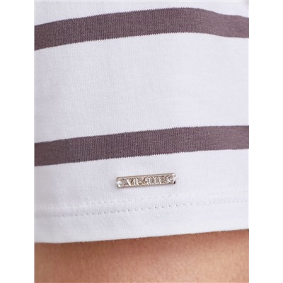 Базовая футболка в полоску полуприлегающая из премиального хлопка с эластаном