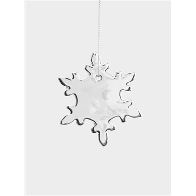 Игрушка елочная, 7 см, фарфор P, серебристая, Снежинка, New year