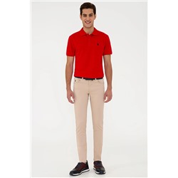 Erkek Kırmızı Basic Polo Yaka Tişört