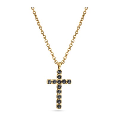 Кулон Теннис (кристаллы SW темно-серые 4мм; покрытие золото) 50-55см, Есть комплект