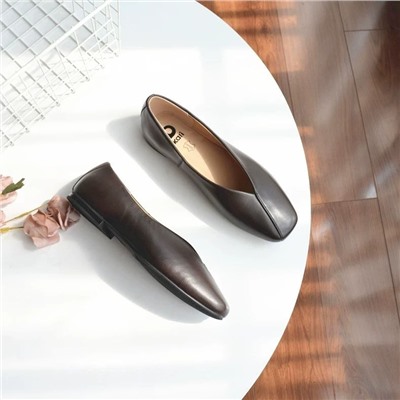 Женские кожаные туфли на плоской подошве, экспорт в Россию   Kar*i