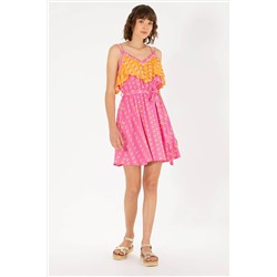 Kadın Fuşya Dokuma Elbise