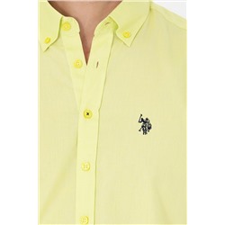 Erkek Neon Sarı Uzun Kollu Basic Gömlek