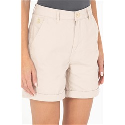 Kadın Bej Dokuma Şort