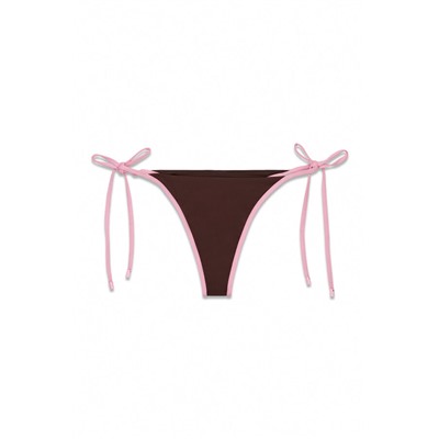 Braga bikini tanga contraste marrón