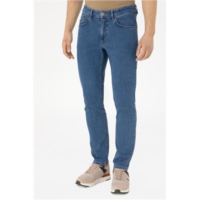 Erkek Mavi Straight Fit Jean Pantolon
