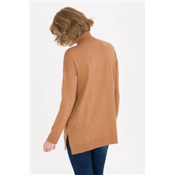 Kadın Camel Balıkçı Yaka Kazak
