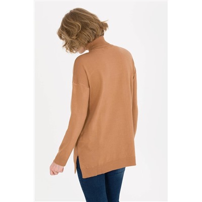 Kadın Camel Balıkçı Yaka Kazak
