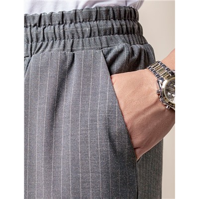 Брюки с поясом на резинке из премиальной поливискозы с эластаном