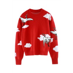 Jersey de lana y cachemir Rojo