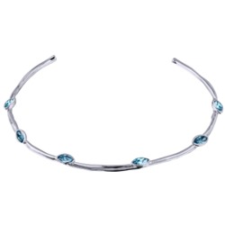 Колье Эйва (кристаллы SW аквамарин; покрытие родий), Есть комплект